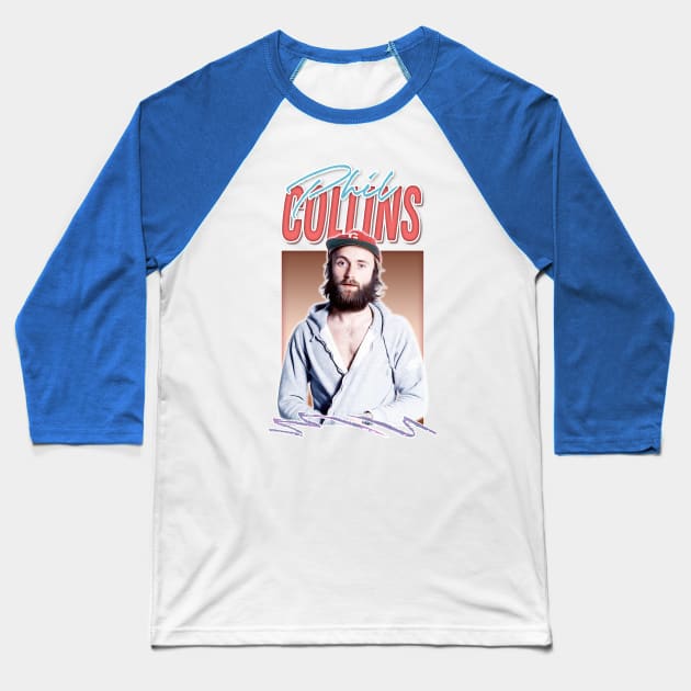 Phil Collins / Vintage Style Aesthetic Fan Art Design Baseball T-Shirt by DankFutura